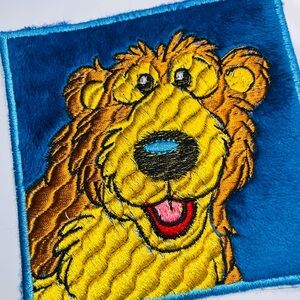 Bear in the big blue House Embroidered Patch Handmade 4.75”X4.75” iron sew on